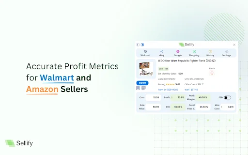 Sellify ڈاؤن لوڈ کریں – Amazon اور Walmart کے لیے بہترین سیلر ٹولز - Screenshot 1