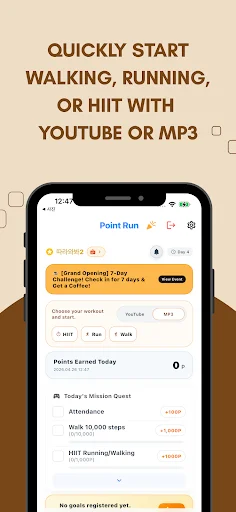 PointRun ڈاؤن لوڈ کریں – واکنگ، رننگ اور HIIT کوچنگ ایپ - Screenshot 1