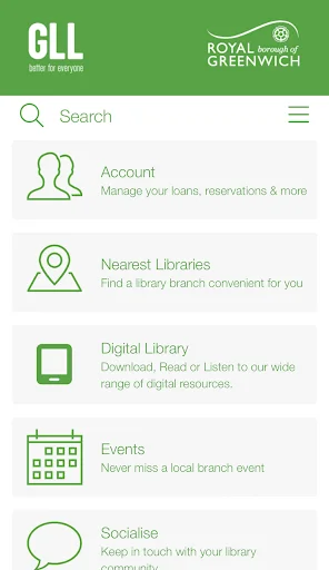 Royal Greenwich Libraries ڈاؤن لوڈ کریں – کتابوں تک رسائی حاصل کریں - Screenshot 1