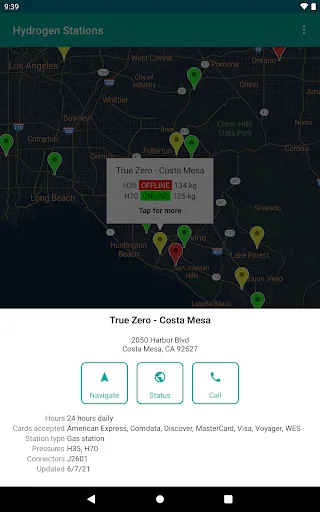 Hydrogen Stations USA ڈاؤن لوڈ کریں – ہائیڈروجن فیول اسٹیشن تلاش کریں - Screenshot 13