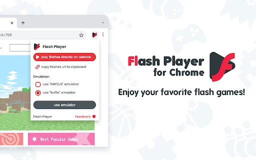 Flash Player چلائیں – کروم کے لیے بہترین فلیش ایمولیٹر ڈاؤن لوڈ کریں - Screenshot 1