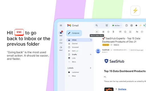 CMDK ڈاؤن لوڈ کریں – Gmail کی رفتار بڑھائیں اور شارٹ کٹس حاصل کریں - Screenshot 3