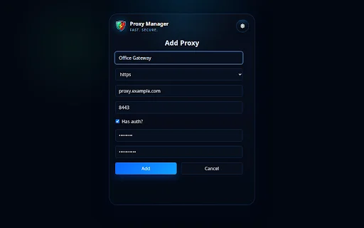 Proxy Manager ڈاؤن لوڈ کریں – براؤزر پراکسی کا آسان انتظام - Screenshot 2