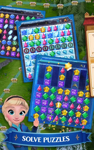 Disney Frozen Free Fall ڈاؤن لوڈ کریں – پہیلی کا دلچسپ کھیل - Screenshot 1