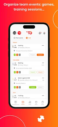 TeamPulse ڈاؤن لوڈ کریں – کھیلوں کی ٹیم اور کلب مینجمنٹ ایپ - Screenshot 10