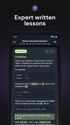 Enki: کوڈنگ سیکھنے کے لیے بہترین ایپ – Python اور Lua سیکھیں - Screenshot 7