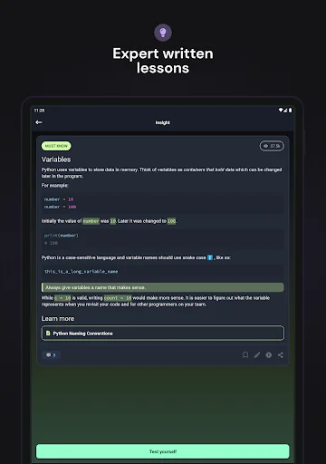 Enki: کوڈنگ سیکھنے کے لیے بہترین ایپ – Python اور Lua سیکھیں - Screenshot 23