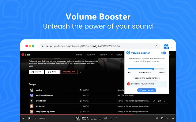 Volume Booster ڈاؤن لوڈ کریں – کروم کے لیے بہترین ساؤنڈ بوسٹر - Screenshot 1