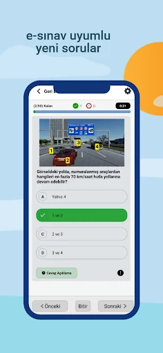 Ehliyet Sınav Soruları 2026 ڈاؤن لوڈ کریں – ڈرائیونگ ٹیسٹ کی تیاری - Screenshot 4