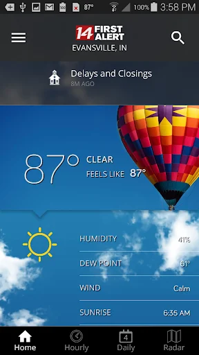 14FirstAlert Weather TriState ڈاؤن لوڈ کریں – درست موسم کی پیش گوئی - Screenshot 1