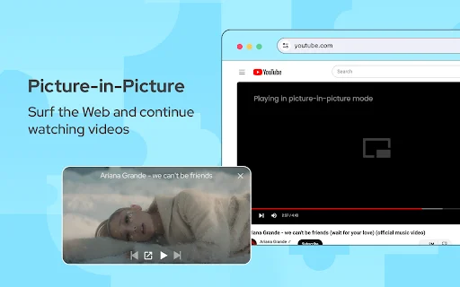 Picture in Picture ایکسٹینشن ڈاؤن لوڈ کریں – فلوٹنگ ویڈیو پلیئر - Screenshot 1