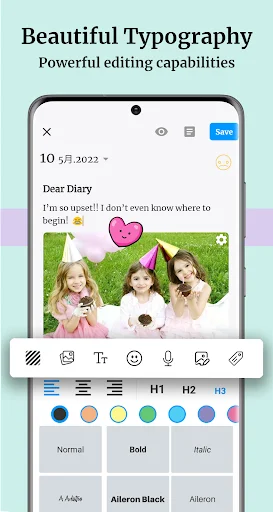 Diary Up ڈاؤن لوڈ کریں – محفوظ ڈیجیٹل ڈائری اور پرائیویٹ جرنل - Screenshot 2