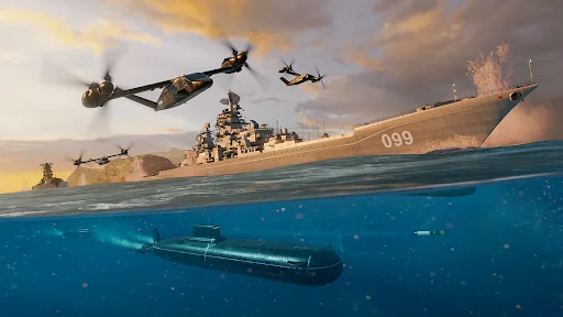 Modern Warships ڈاؤن لوڈ کریں – جدید بحری جنگی کھیل - Screenshot 5
